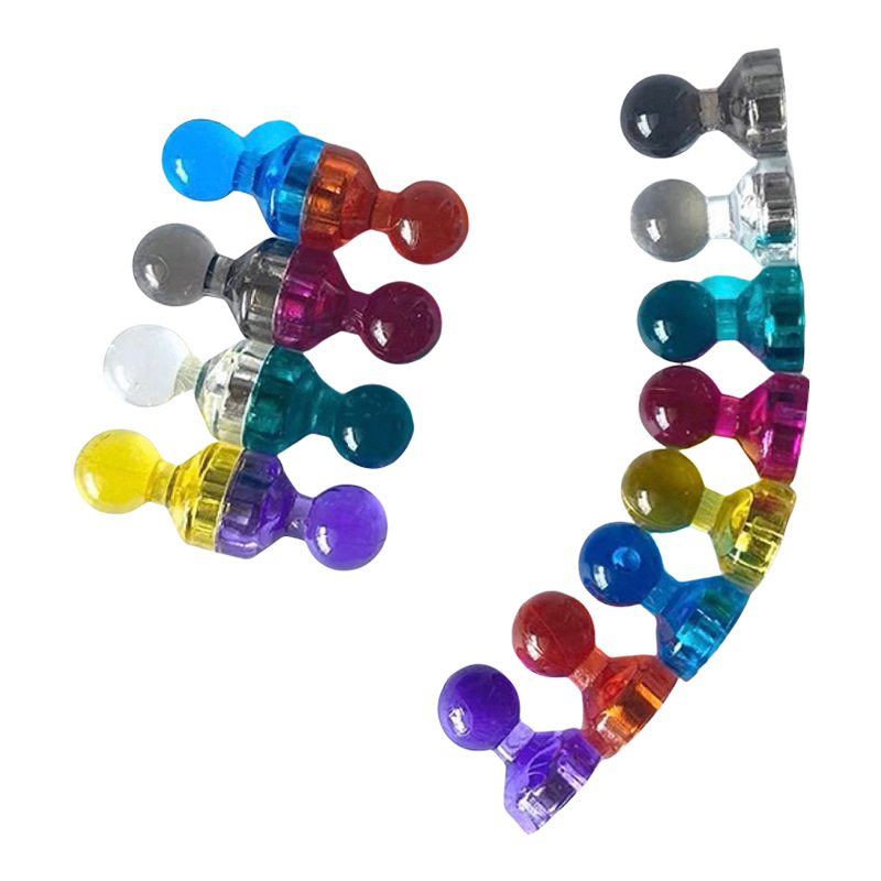 Colorful Transparent Neodymium Magnetic Pins Strong Magnet Thumbtacks Teaching Round Magnets Strong Magnetic Clasps
