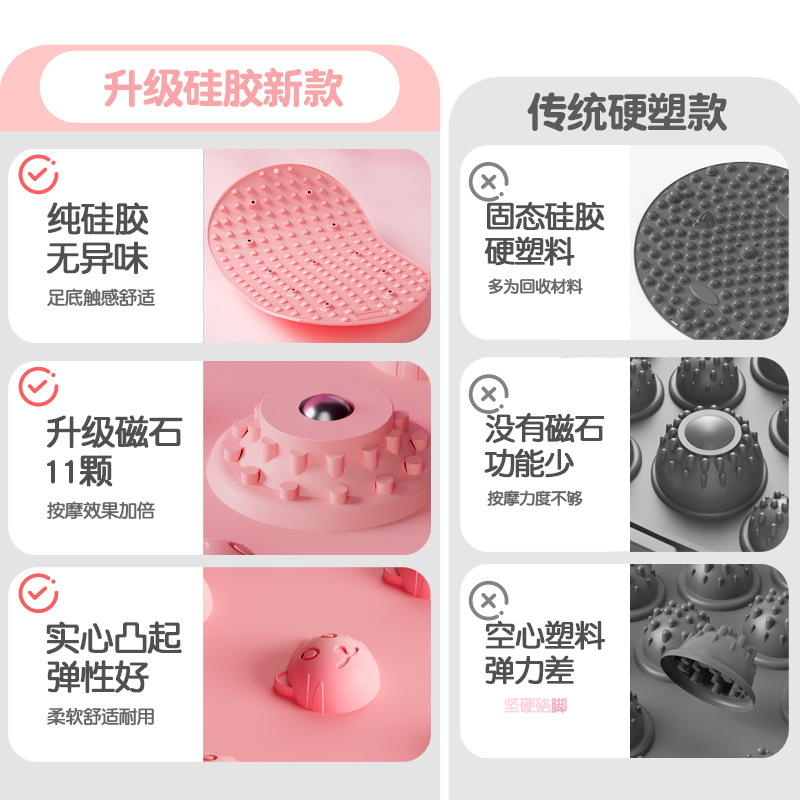 Factory Direct Hair Acupressure Board Foot Massage Mat Jogging Foot Mat Foot Mat Foot Meridian Dredging Enlarged Toe