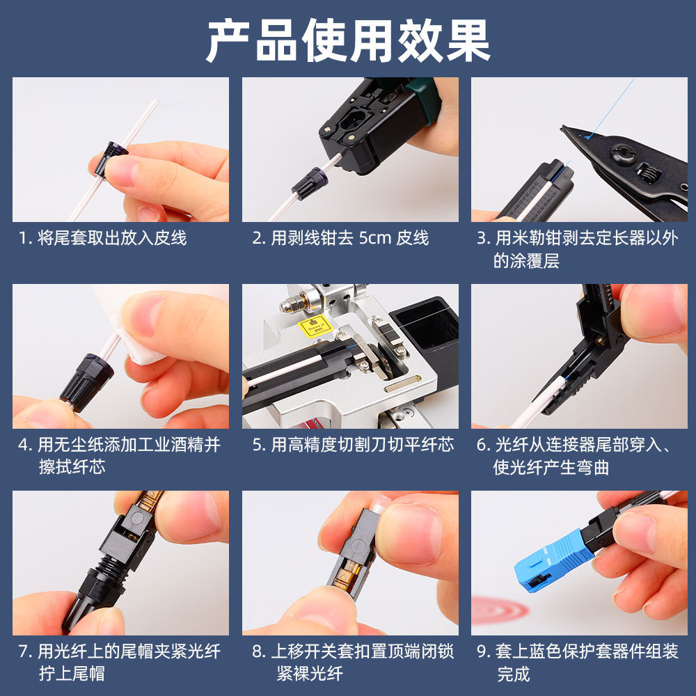 Ftth Fiber Optic to Home Quick Connector Embedded Cold Connector Sc Fiber Optic Connector Carrier-Grade Fiber Optic Cold Connector