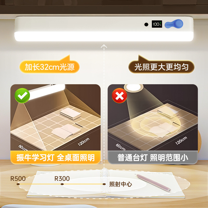 Eye Protection Desk Lamp, Student Dormitory Bedside Lamp, Rechargeable Magnetic Suction, Long Battery Life, Study Cool Lamp, Bedside Reading Night Light