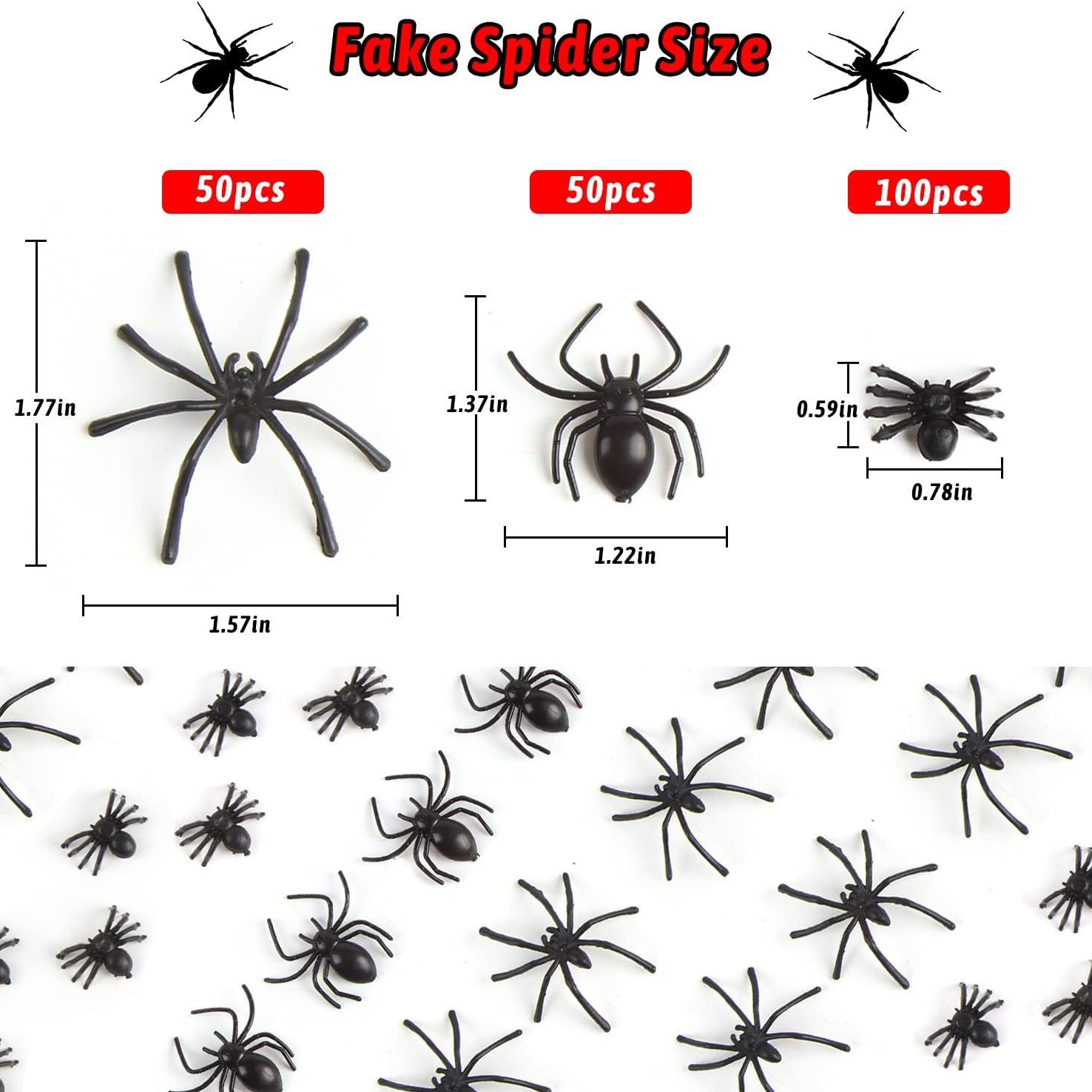 Little Spider Multi-Colored Halloween Striped Christmas Cartoon Toy 2-3cm