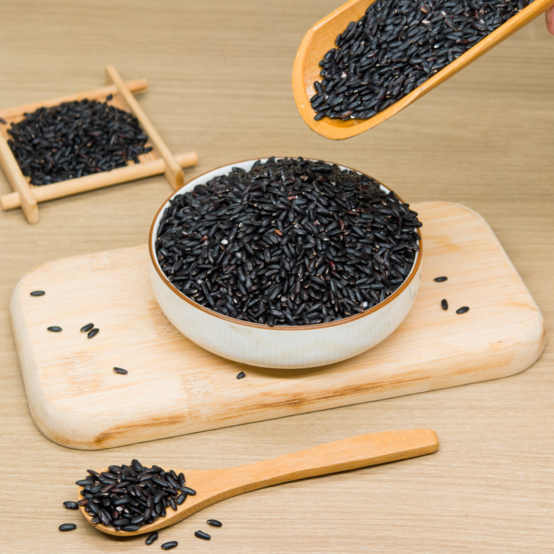 Black Rice 1kg Vacuum-Packed, Wholesale Northeast Black Fragrant Rice, Grain Porridge Raw Material, Finely Sifted Rice
