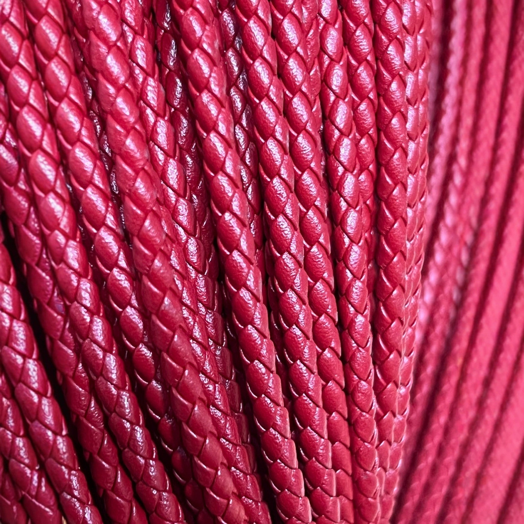 Manufacturer Wholesale Pu Leather Rope Round Six-Strand 6mm Leather Braided Rope Spot Black Brown Bracelet Jewelry Accessories