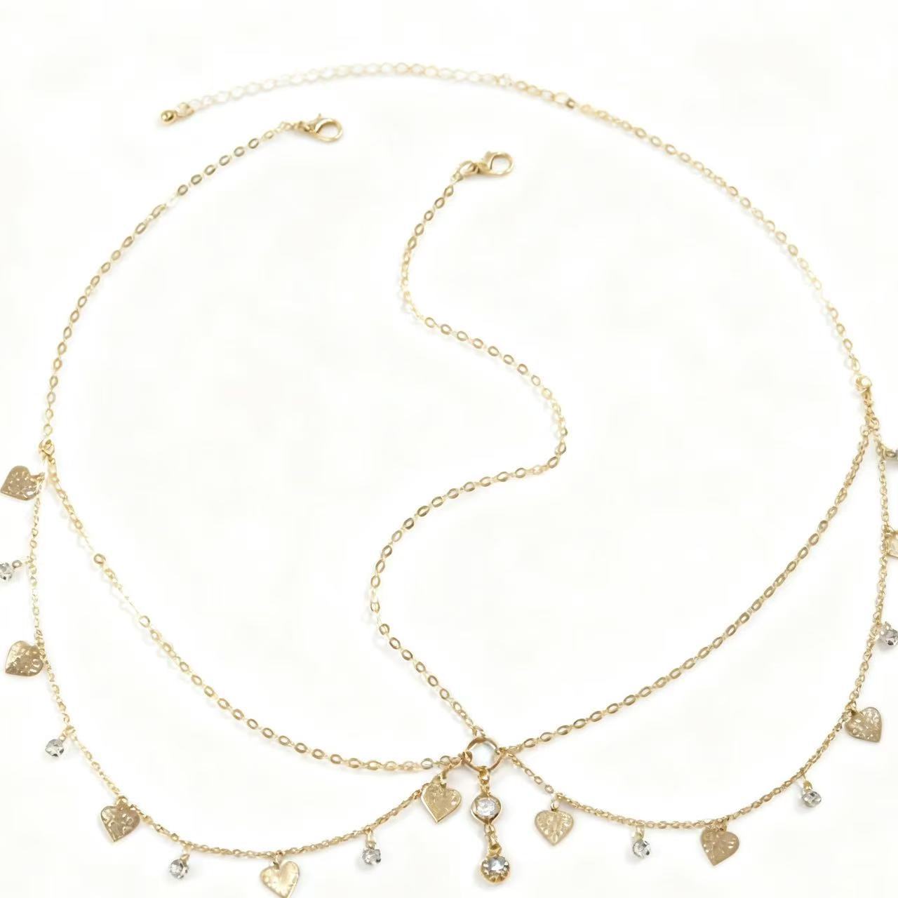 New European and American Tassel Chain Foreign Trade New Hair Accessories Street Photography Super Shiny Wave Headband Headband Cross-Border