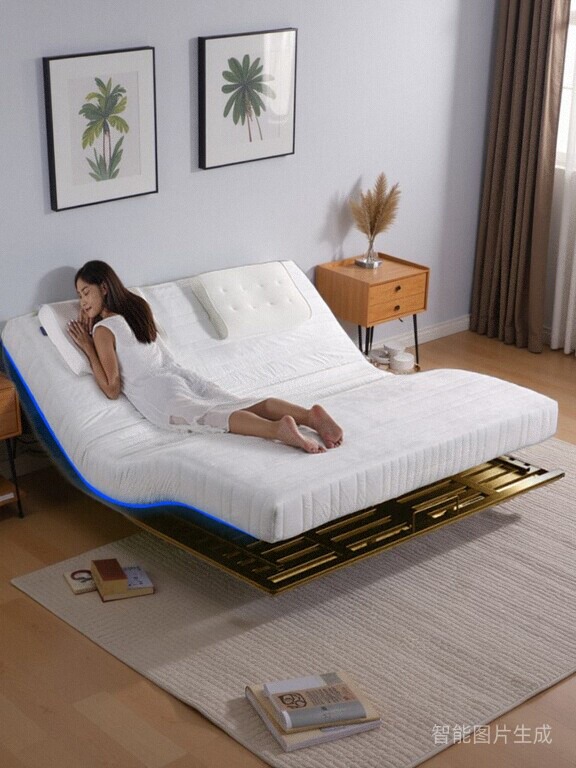 Ai Smart Mattress Without Bedside Suspended Gravity Fully Automatic Electric Mattress Multi-Function Remote Control Lift Bedroom Wedding Bed
