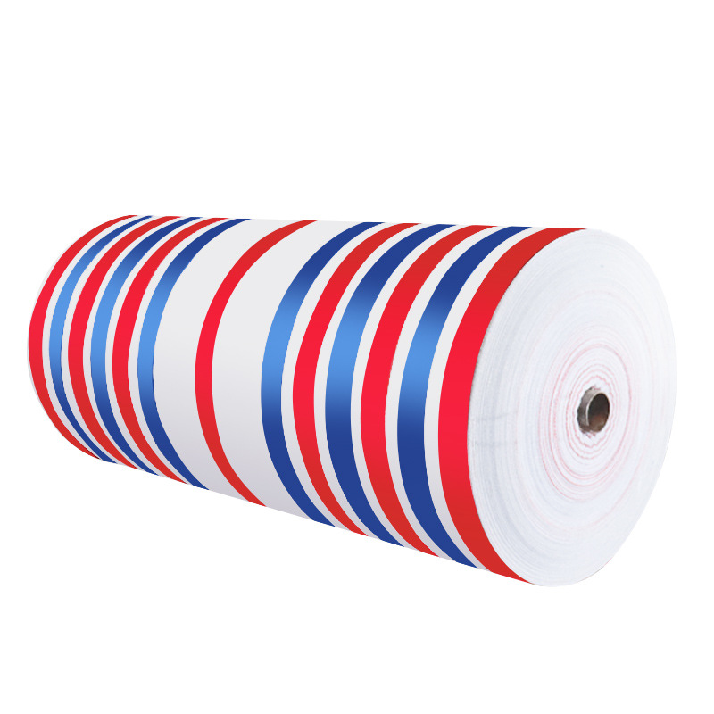 Brand New Material Double Film Sun Protection and Waterproof Pe Tarpaulin Wholesale 8M120G Thickeneded Rainproof Cloth Polyethylene Three-Color Strip Cloth