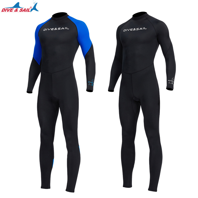 Dive&Sail Wetsuit Men's One-Piece Thin Wetsuit Snorkeling Surfing Long-Sleeved Sun Protection Jellyfish Quick-Drying Swimsuit