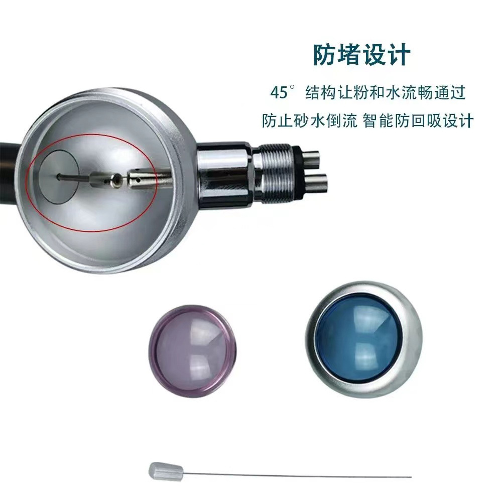 Dental sandblasting gun teeth whitening sprayer oral whitening teeth polishing stainless steel sandblasting gun with 2 holes 4 holes