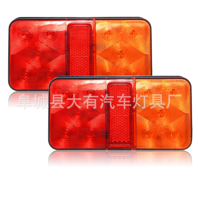 Прямые поставки от производителя задний фонарь прицепа 10LED для грузовиков и автодомов 12V24V 10LED двухцветный задний фонарь грузовика
