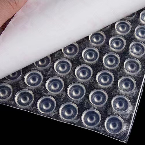 Silicone Transparent Anti-collision Particles Wardrobe Cabinet Door Silent Stickers Silencer Self-adhesive Anti-slip Particles Shock-absorbing Transparent Door Handle