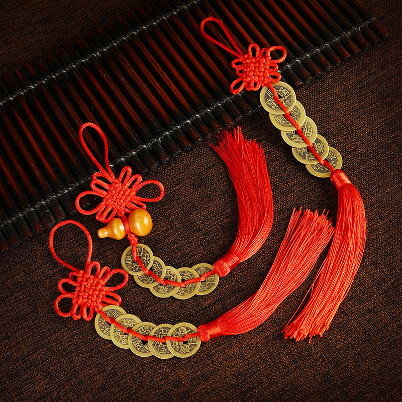 Copper gourd five emperor money wholesale Chinese knot gourd car pendant pendant tourist attractions stall