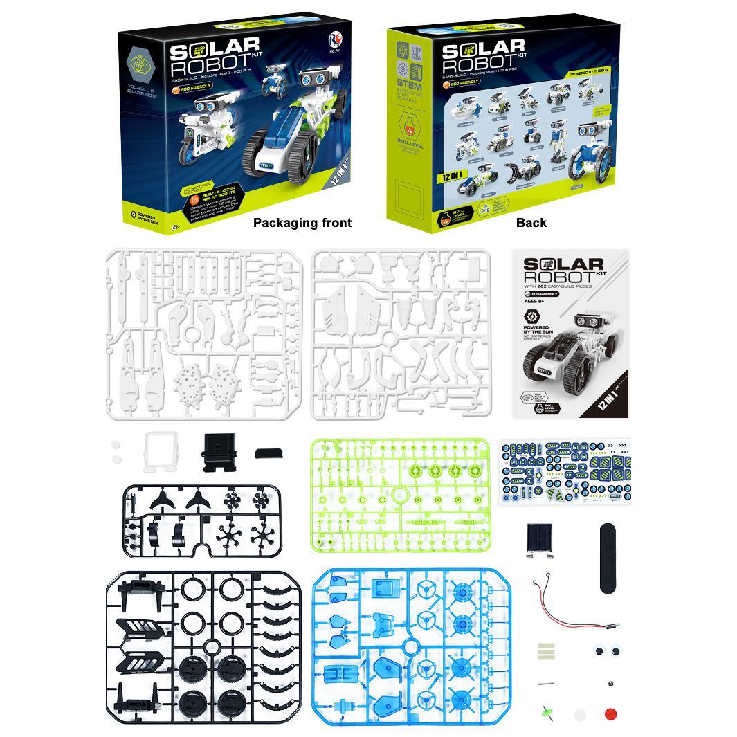 Cross-border Toys Building Blocks Walles Robot Solar Electric Twelve-in-One Science and Education Educational Educational Children's Assembled Toys