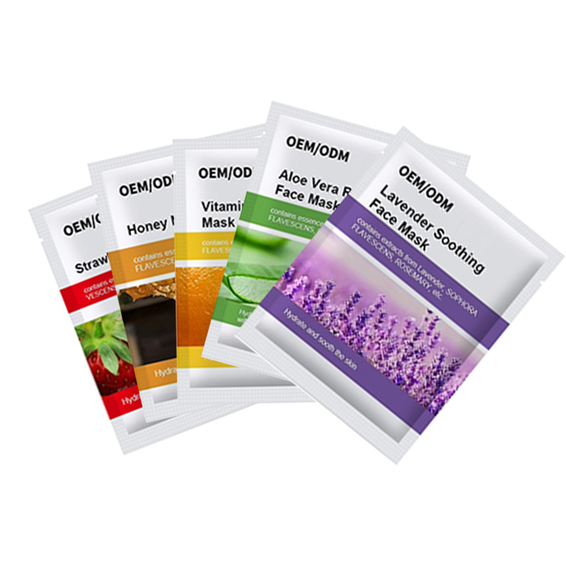 Processing and Customization of English Version of Cross-Border Foreign Trade Film-Packed Fruit Mask Wholesale Hyaluronic Acid Hydrating Rose Aloe Plant