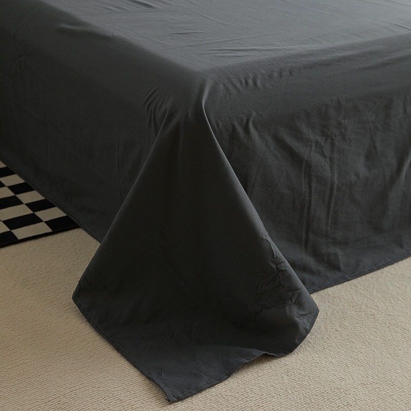 Nordic Style Solid Color Skin-Friendly Washed Cotton Four-Piece Bedding Set Duvet Cover Bed Sheet Student Dormitory Single Three-Piece Set Lightning Warehouse