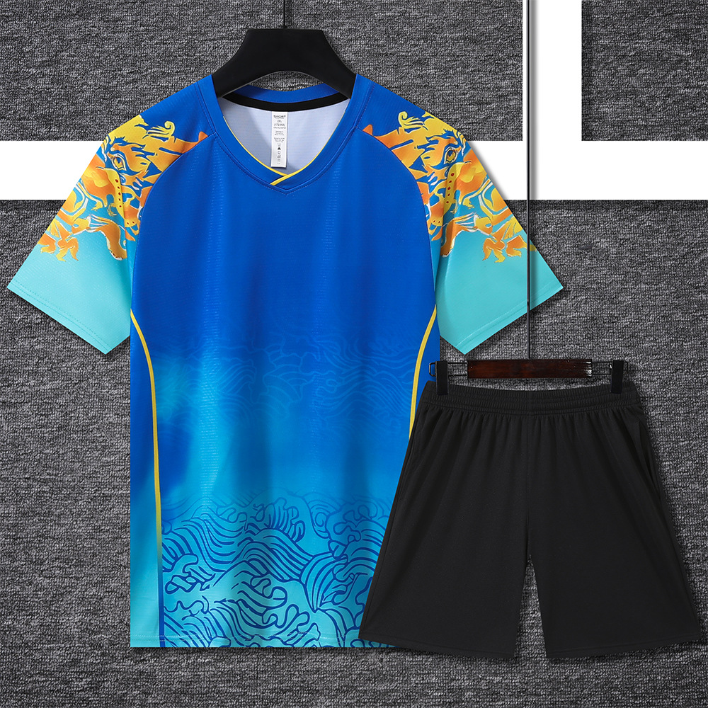 Badminton pants spring and summer quick-drying short-sleeved badminton sportswear cultural shirt suit sweat-absorbing badminton clothing customization