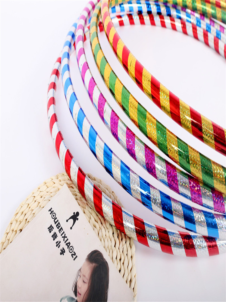 25mm Bold Laser Hula Hoop for Children Double Color Twill Hula Hoop Performance Special School Hula Hoop