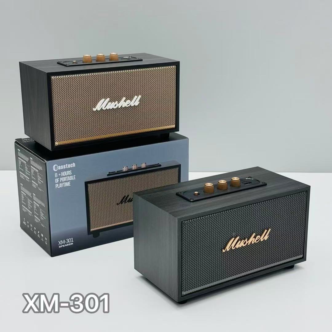 Новая ретро Bluetooth колонка Xm301 из дерева и кожи, портативный сабвуфер 10W для улицы