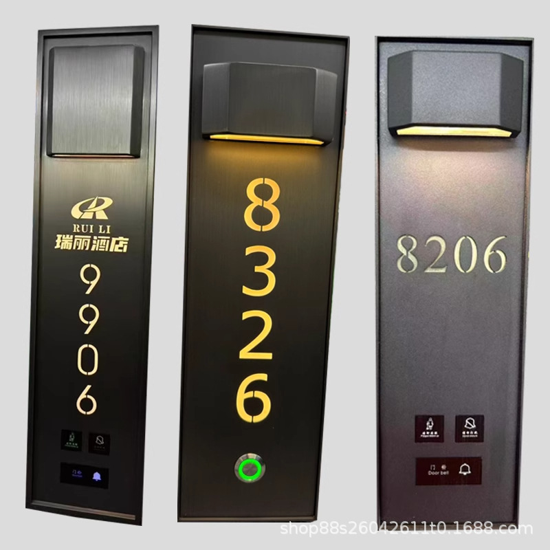 Hotel Luminous Digital Door Sign, Hotel Room Door Sign, Doorbell, B&B Guest Room, Stainless Steel Smart Door Sign Production