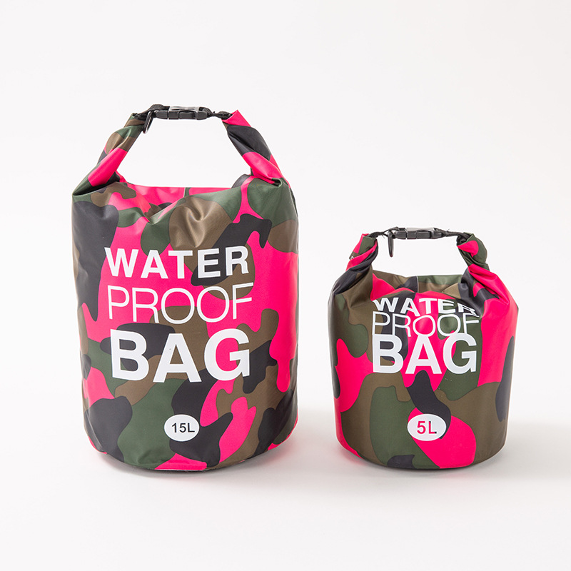Polyester Camouflage Waterproof Bag Single Shoulder Double Shoulder Waterproof Barrel Bag Waterproof Bag Drift Bag Outdoor Supplies