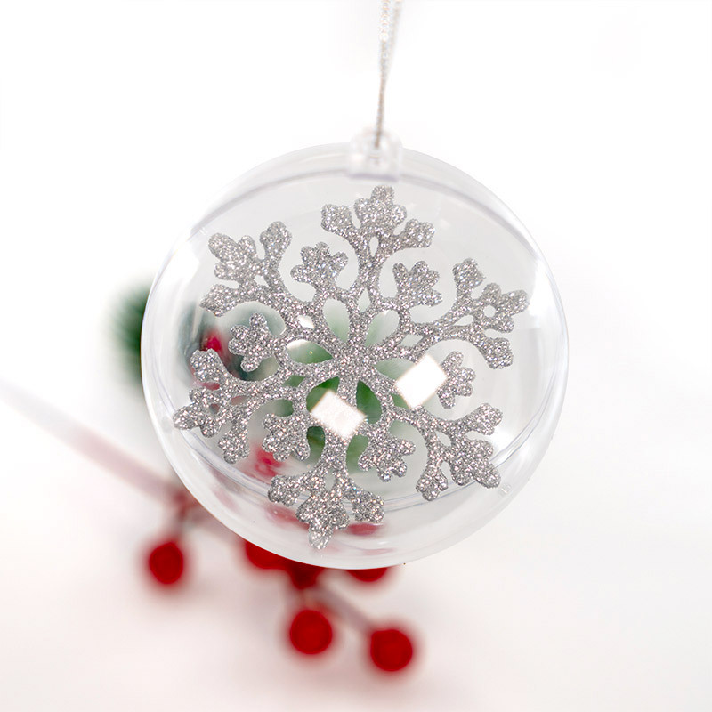 Manufacturer Wholesale 6Cm8Cm10Cm Hollow Transparent Christmas Ball Holiday Wedding Plastic Ball Shopping Mall Decoration Hanging Ball
