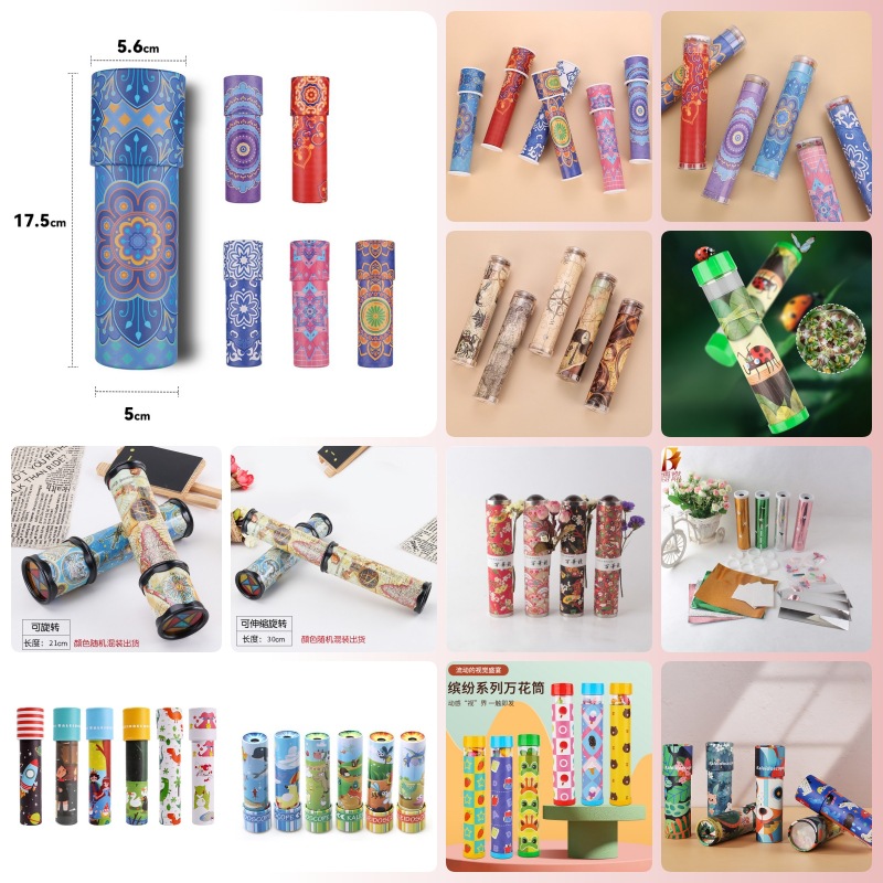 Калейдоскоп с перекрестным зеркалом, детские образовательные научные игрушки, магический мультфильм, вращающийся калейдоскоп, подарочные поделки