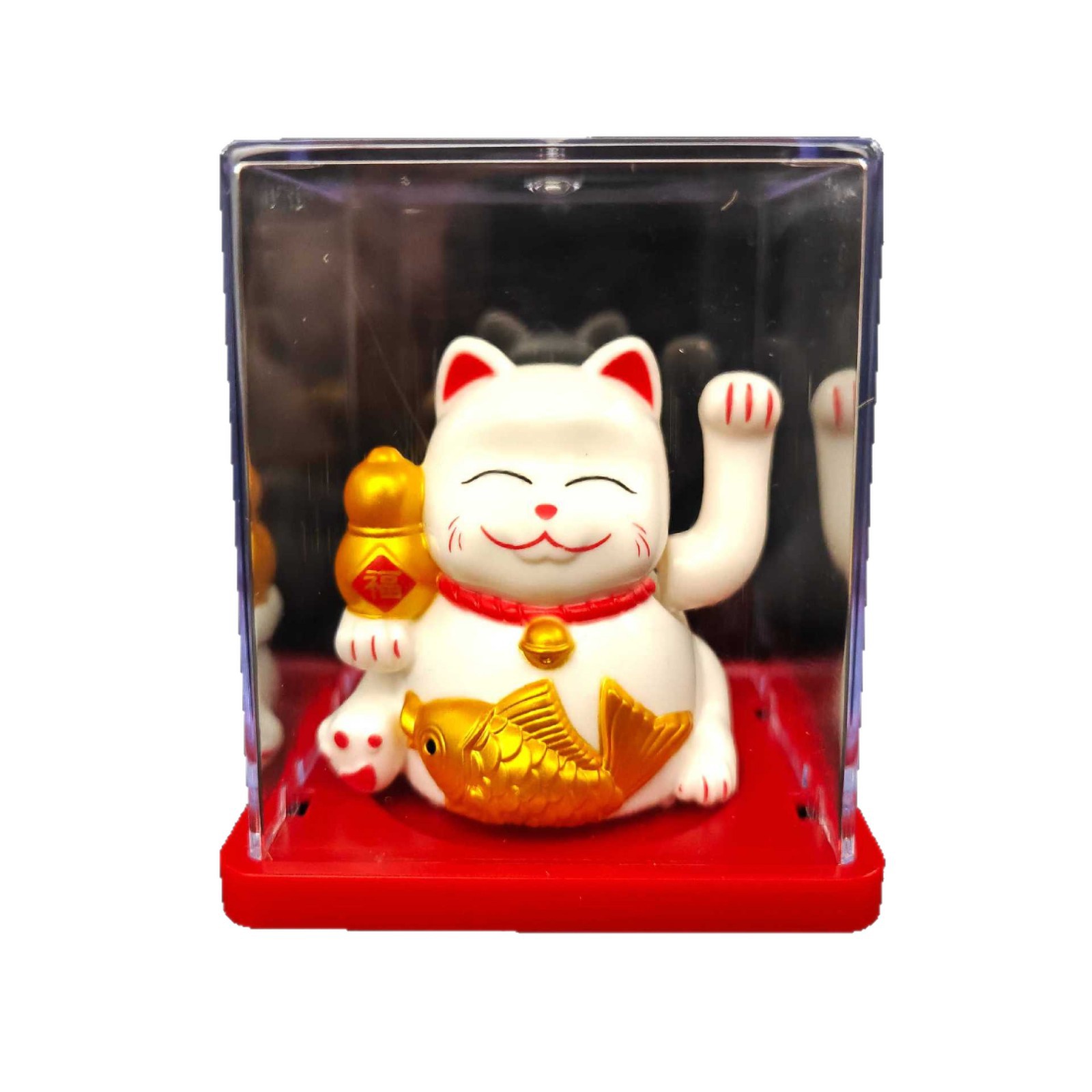 Creative solar lucky cat 2-inch ornaments automatically beckons all directions to make money office desktop cashier front desk decoration