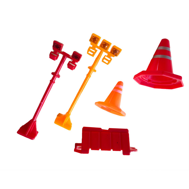 Toy Road Signs Roadblock Accessories Plastic Street Lamp Single Accessories Car Scene Roadblock Ornaments Wholesale