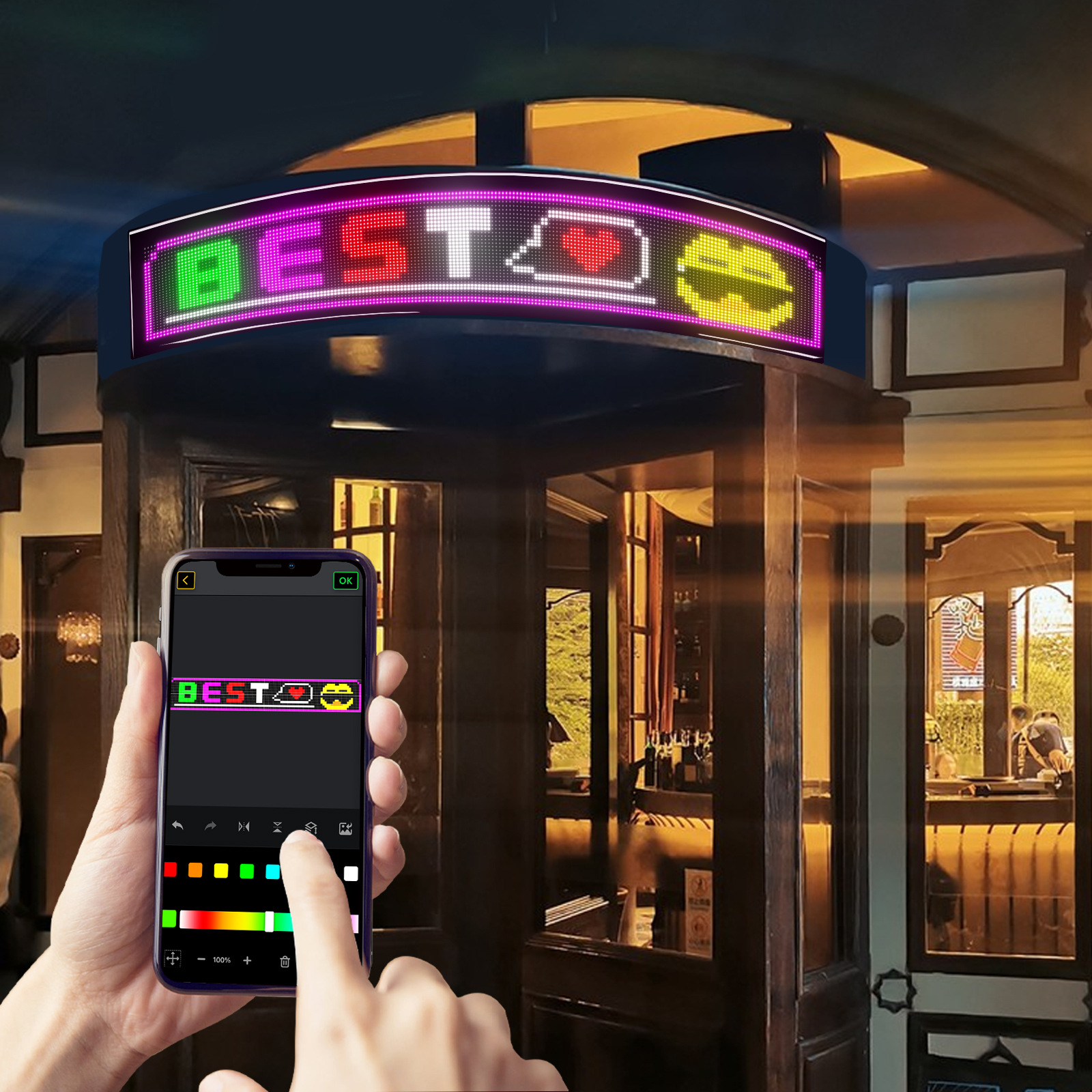 Full Color 32*192 Pixels (20*93cm Flexible Flexible Screen Double Row Display Led Soft Screen Source Manufacturer