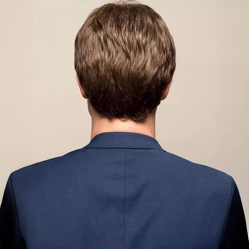 Foreign trade Europe and the United States hot men's wig men's short hair wig bangs partial brown wig a generation of hair