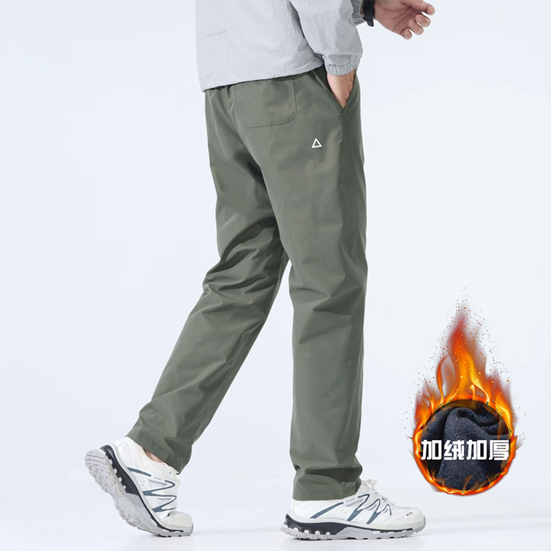 【Boss Li】Fleece-Lined Windproof Outdoor Softshell Pants, Autumn and Winter Straight-Leg Casual Pants with Multiple Pockets, Workwear for Men