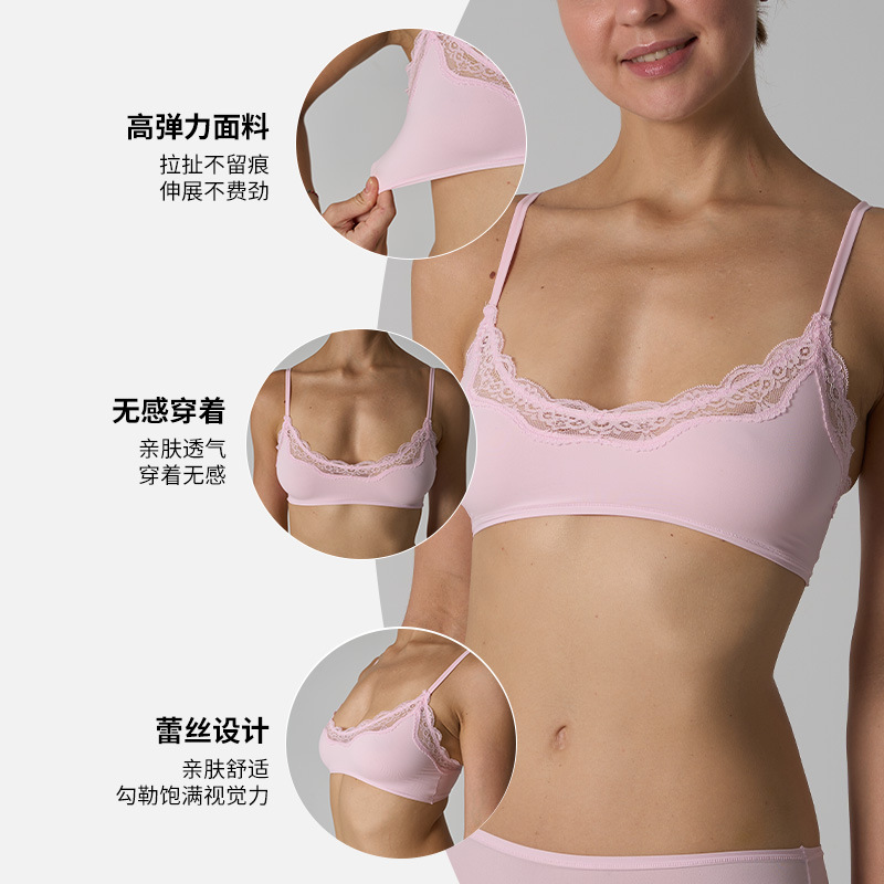 Kadai Lace Scoop Bralette Lace High Elastic Ultra-thin Breathable Comfortable Underwear Sexy Traceless Bra