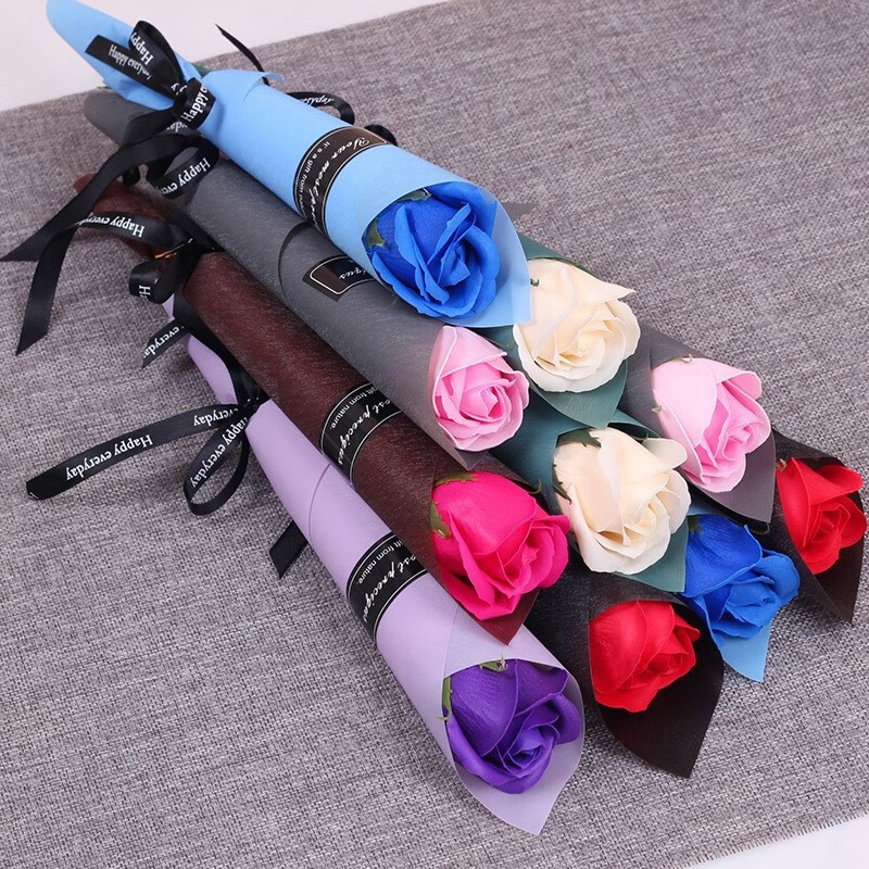 Cross-Border Single Rose Artificial Soap Flower Valentine's Day 214 Souvenir Company Event Creative Gift Present