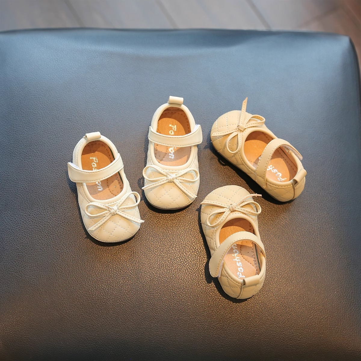 Little Baby Princess Shoes Spring and Autum Soft-Soled Baby Shoes Female Toddler Shoes 1-3 Years Old Soft Leather Girls' Shoes Flats
