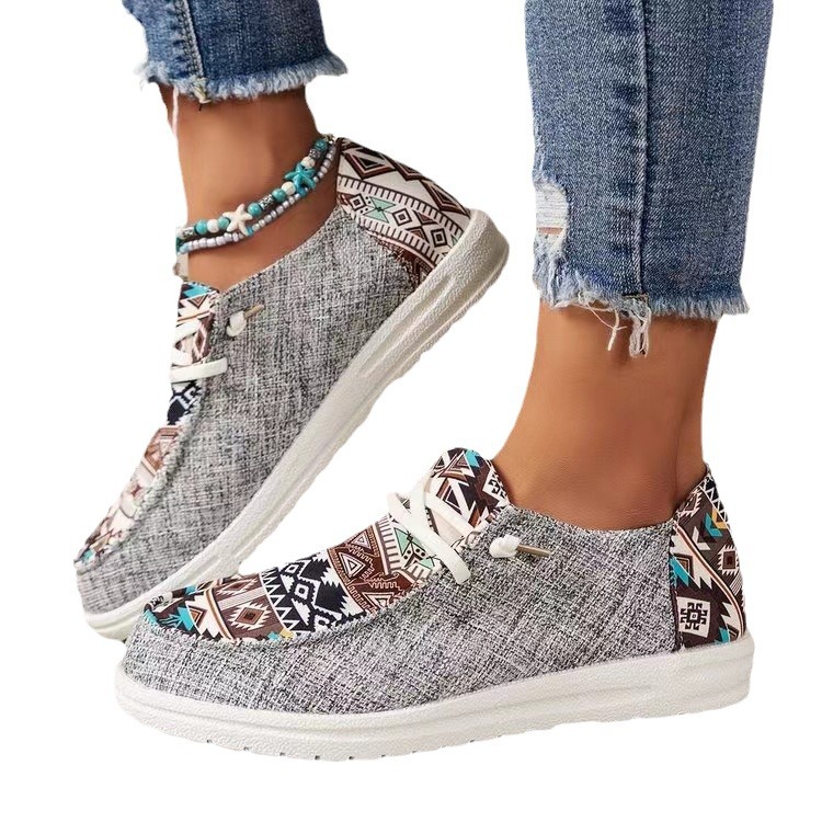 2024 Canvas Loafers Women's Amazon Flat Casual Shoes Women's Cloth Shoes Supports Temu/Shein Dropshipping