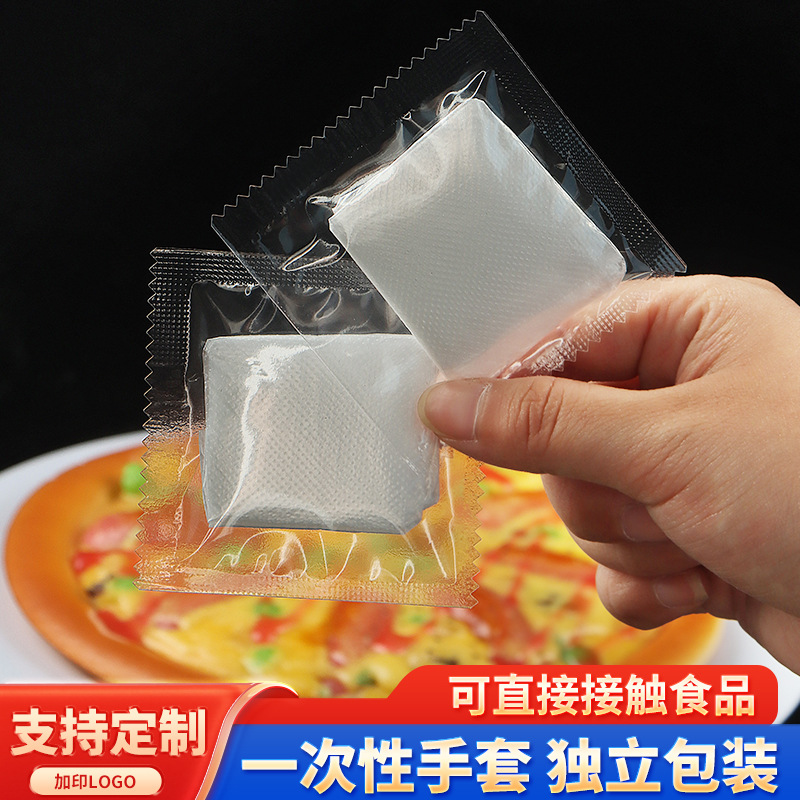 Независимые маленькие упаковочные одноразовые перчатки для еды, коммерческие PE, прозрачные, для лобстера, курицы, пиццы