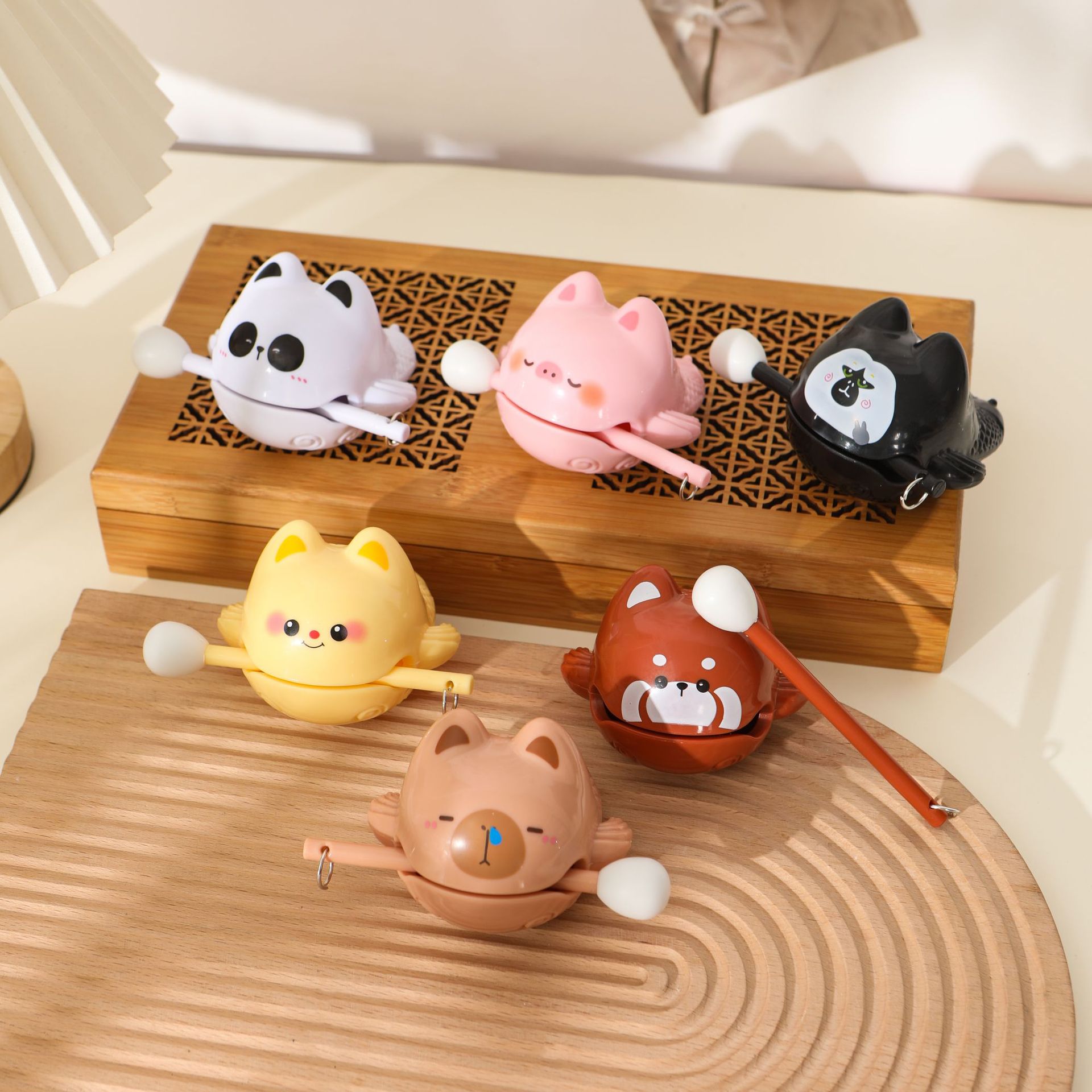 Cute Cartoon Wooden Fish Stress Relief Toy for Stress Relief and Emotional Stability