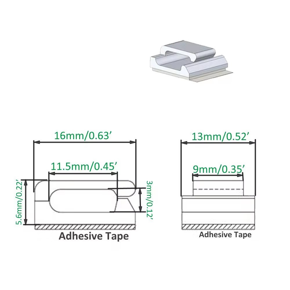 1316 10mm Light Strip Fixed Buckle Adhesive Wire Clip Adhesive Wiring Buckle 5050 Light Strip Fixed Wire Clip