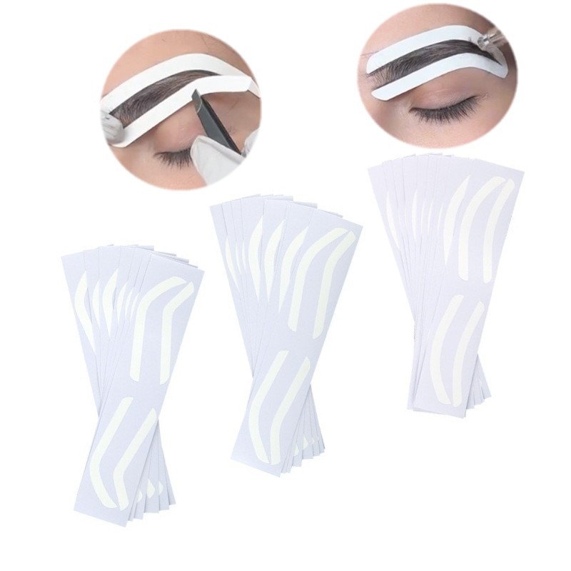 Временные наклейки для татуажа бровей с вышивкой, вспомогательные наклейки для макияжа, фиксирующие наклейки для дизайна бровей
