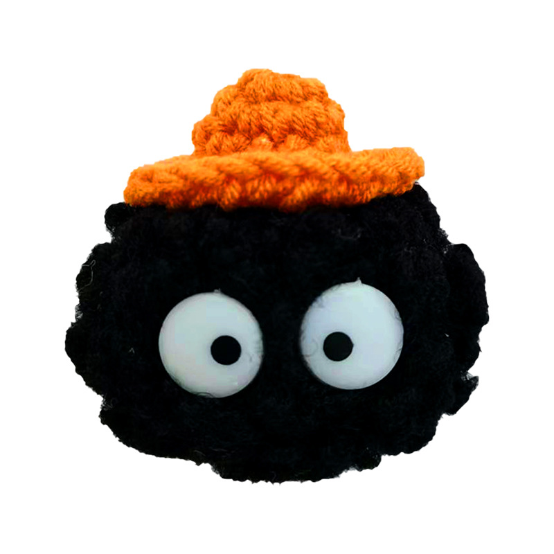 Halloween Cloak Pendant Decoration Coal Ball Pumpkin Shape Hair Ball Pendant Funny Brooch Pendant