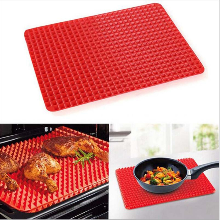 in stock Hot Sale Microwave Oven Baking Mat Pyramid Silicone Barbecue Mat Outdoor Picnic Barbecue Oil Filter Mat Multifunctional