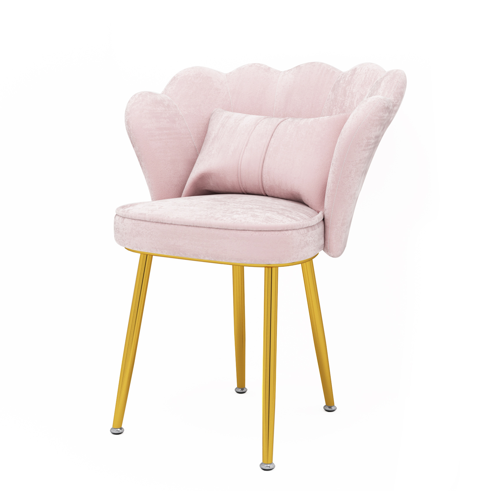 Internet Celebrity Petal Chair Bedroom Simple Pink Flannel Makeup Chair Dressing Table Nail Petal Chair Backrest Dressing Chair