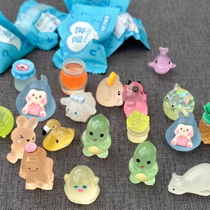 Luminous Animal Blind Bag Mini Simulation Bunny Kitten Model Children's Toy Blind Box Reward Gift