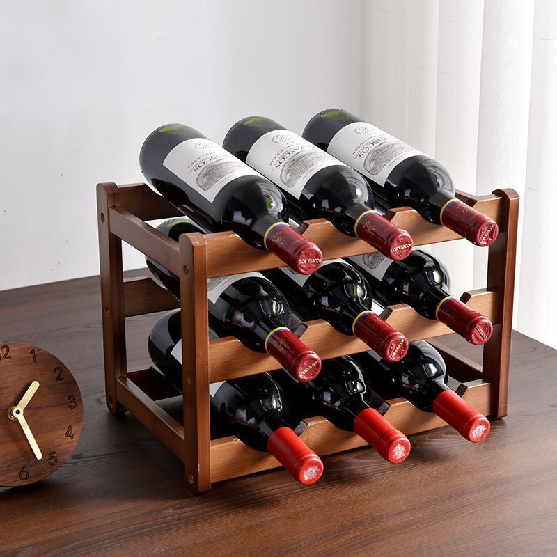 Bamboo Red Wine Shelf Desktop Household Wine Holder Multi-layer Bracket Display Rack Bamboo Multi-bottle Wine Cabinet Decoration Display Cabinet