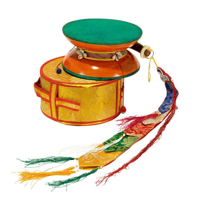 Nepalese Handmade Xizang Tambourine Mulberry Drum Goatskin Drum Niche Musical Instrument Round Drum Desktop Ornaments