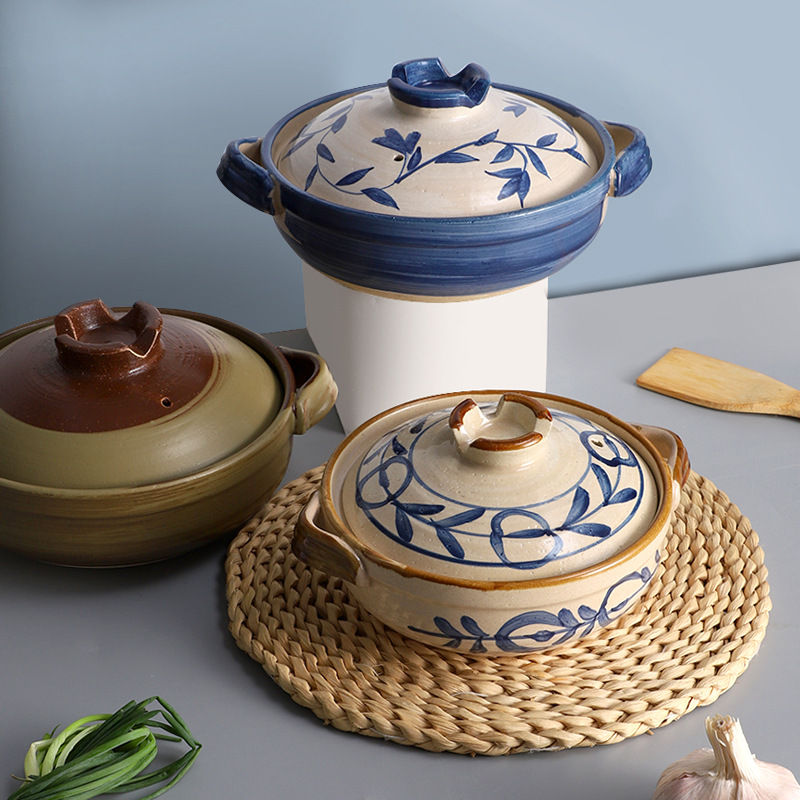 Pot art Japanese clay stew pot deep pot household commercial pot small stew pot soup pot casserole factory wholesale