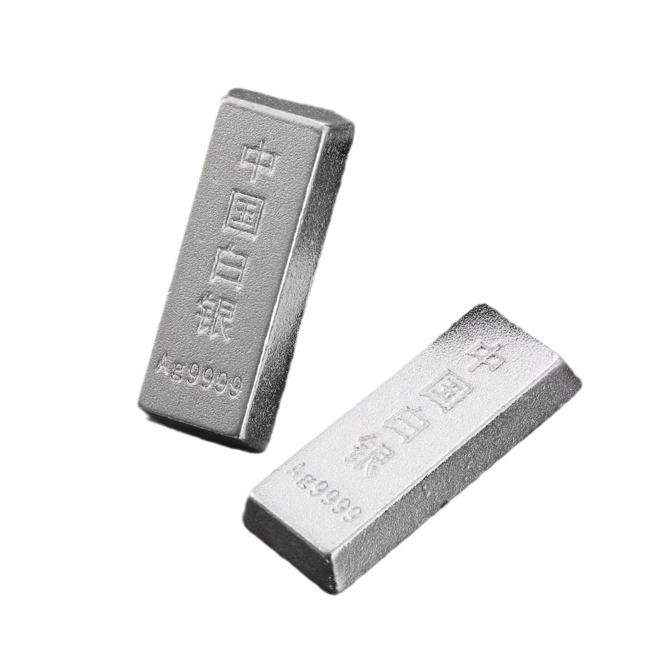 China silver silver bar silver pure silver ingot color collection investment silver bar plating high purity silver simulation silver bar model props
