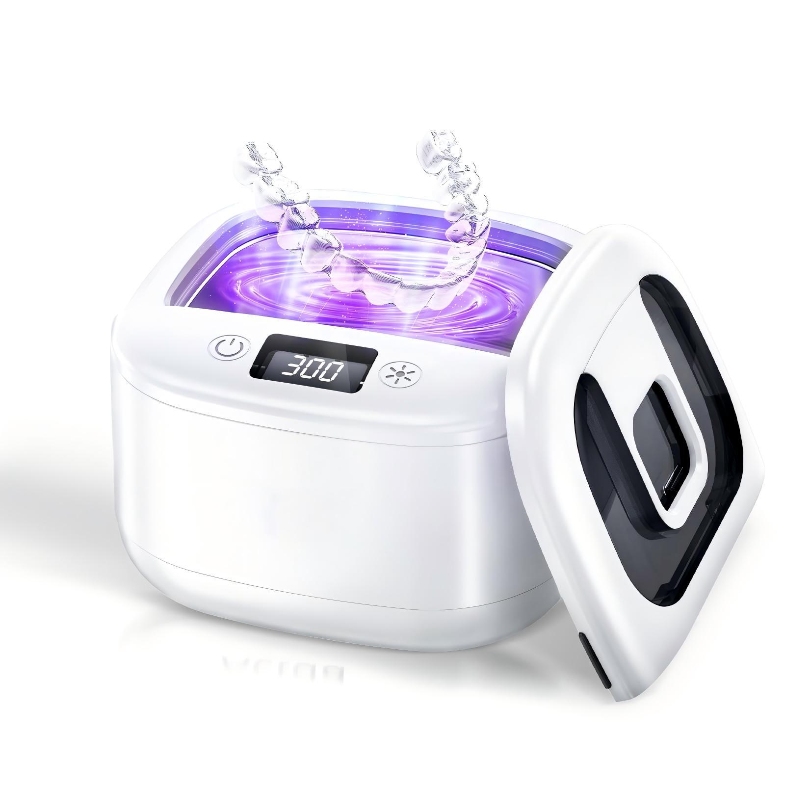Rechargeable Ultrasonic Braces Cleaning Machine Cross-Border New Uv Sterilization Cleaning Machine Portable Household Denture Cleaning Machine