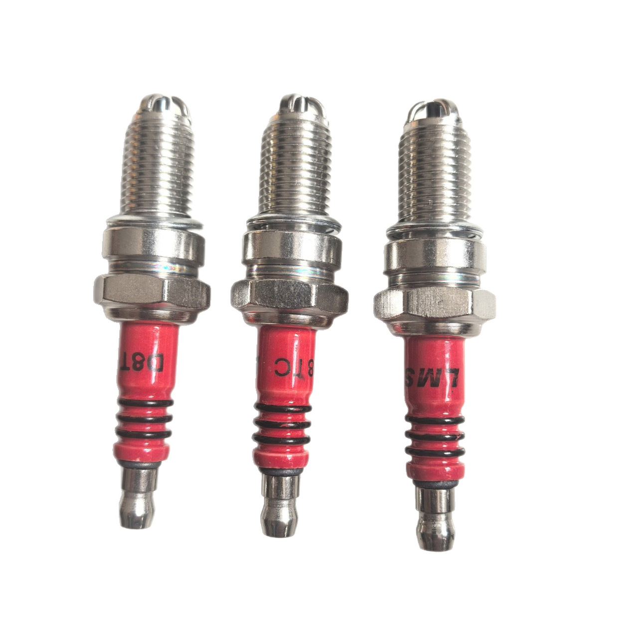 Red Porcelain Three-Pole Spark Plug D8Tc125 Motorcycle Spark Plug Three-Claw A7Tc Scooter Upgraded Version Spark Plug