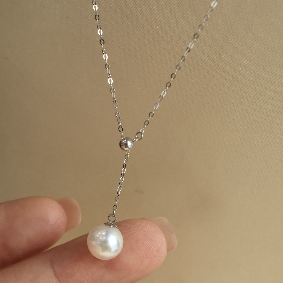 Аксессуары из платины Pt900 Y-образное O-цепочка с изображением бусин 9-10мм7060Yp вес около 0.65г