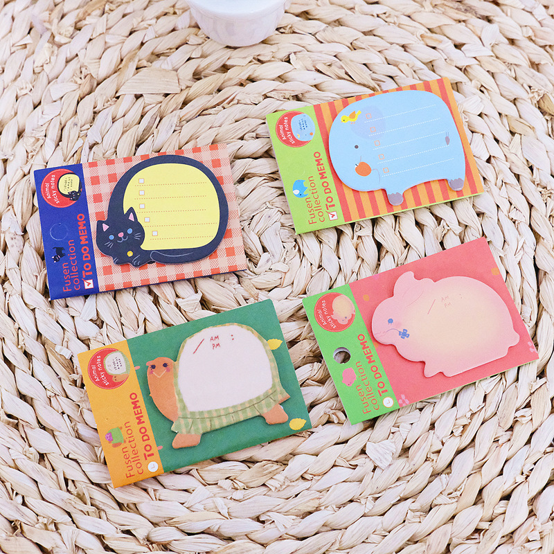 Korean Creative Stationery Cute Cartoon Zoo Animal Paradise Tearable Note Pad Sticky Note Message N Times Post-It Wholesale